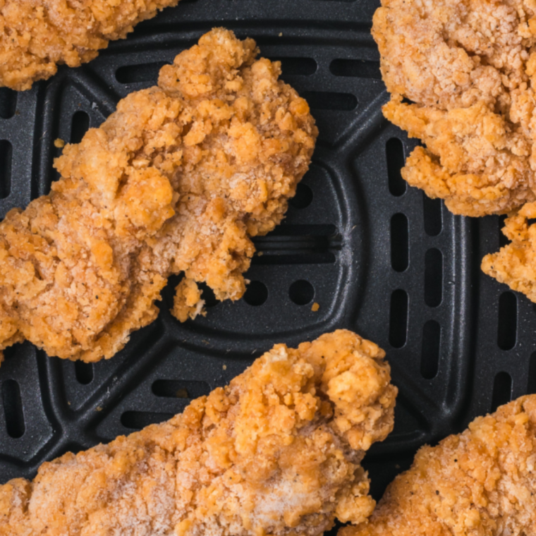 "Crispy Tyson chicken strips cooked in the air fryer, golden brown and perfectly crispy."