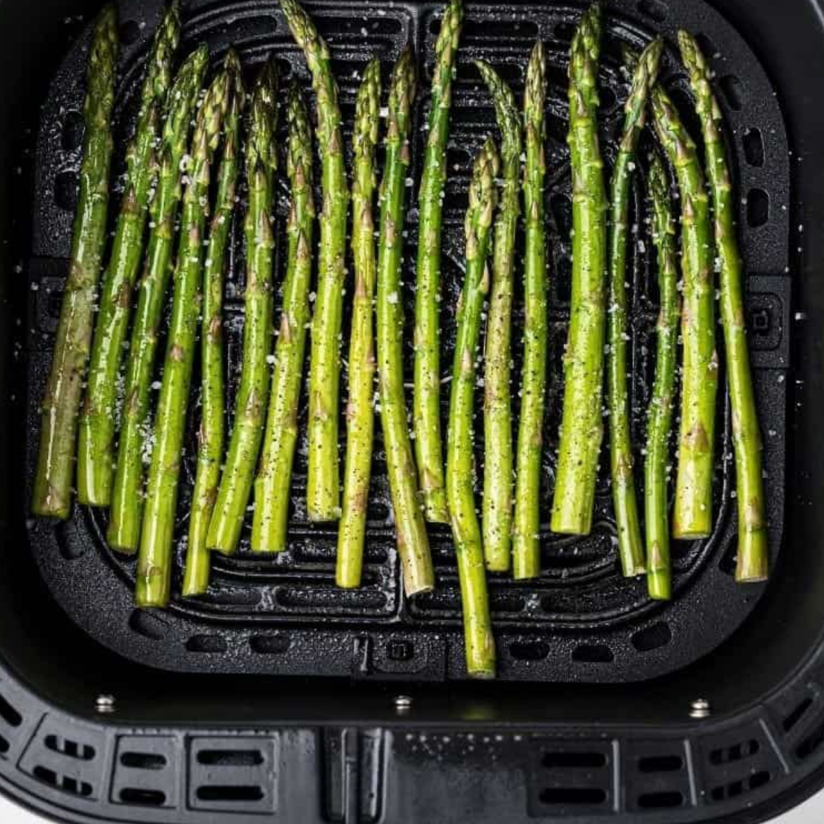 Asparagus in Air Fryer Basket