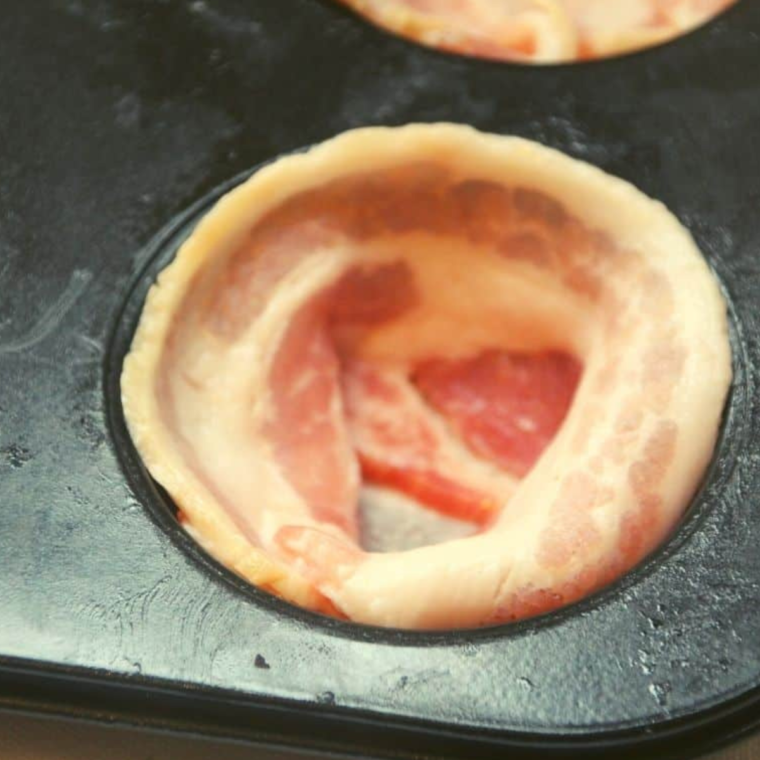 Put bacon in a muffin tin, and wrap it around to make a bacon bowl