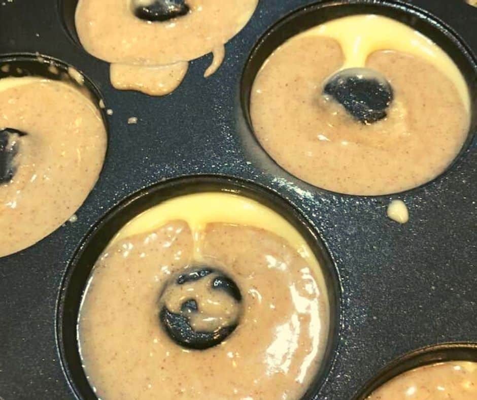 Banana Donut Batter in Air Fryer Safe Pan