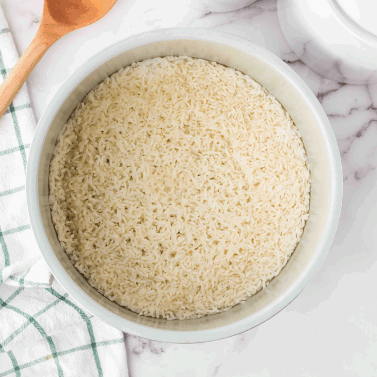 Cooked cilantro rice in the Instant Pot.