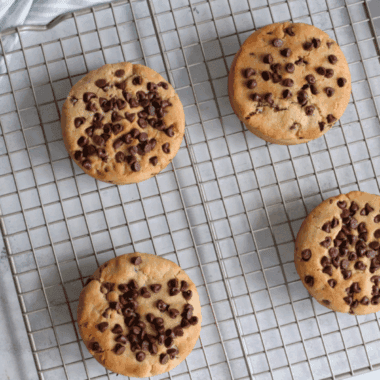 These Copycat Otis Spunkmeyer Chocolate Chip Cookies are soft, chewy, and packed with gooey chocolate chips in every bite. They taste just like the classic bakery favorite — warm, rich, and totally irresistible straight from the oven.