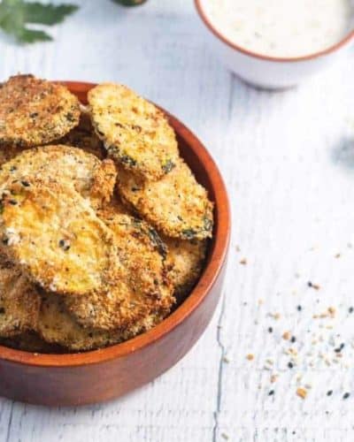 Air Fryer Crispy Parmesan Zucchini Chips