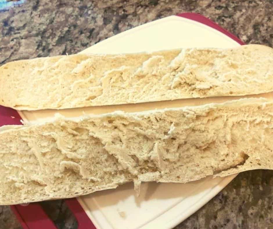 French Bread Cut in Half