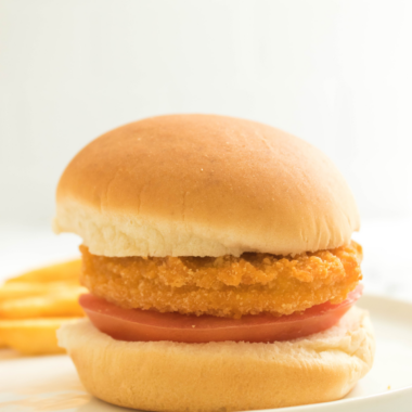 crispy air fryer frozen chicken patties cooked golden brown on plate
