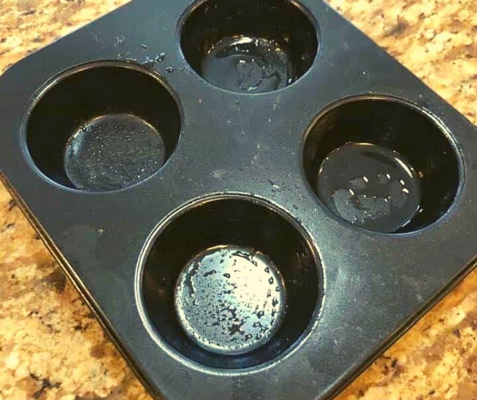 Grease Muffin Tin with Olive Oil