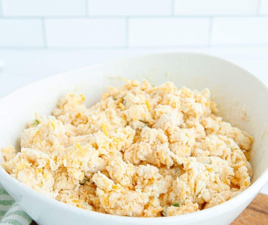 Jalapeno Cheddar Quick Bread Ingredients In Bowl