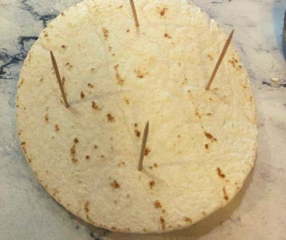 Add Toothpicks to the tortilla
