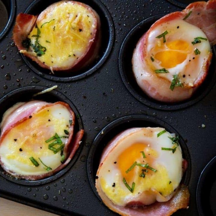 Air Fryer Bacon and Egg Cups Fork To Spoon