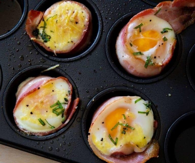 Air Fryer Bacon And Egg Cups - Fork To Spoon