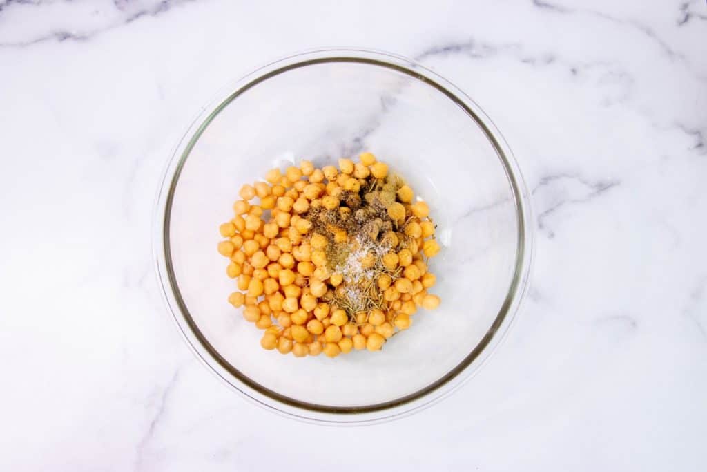 Air Fryer Sesame Seed Roasted Chickpeas Roasted Chickpeas in Bowl