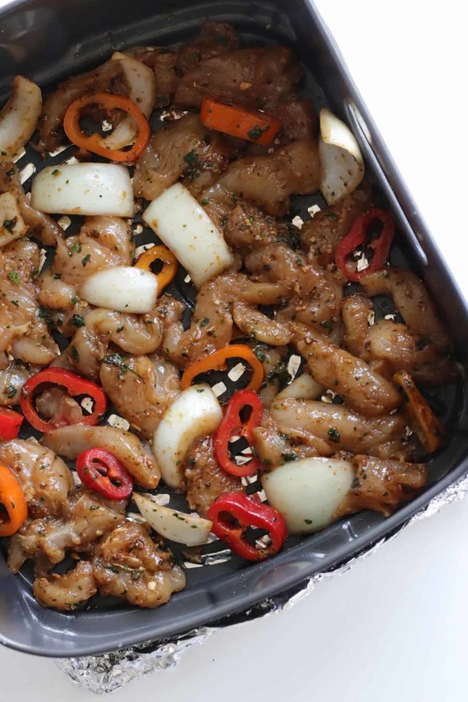 Air Fryer Chicken Fajitas In Air Fryer Basket