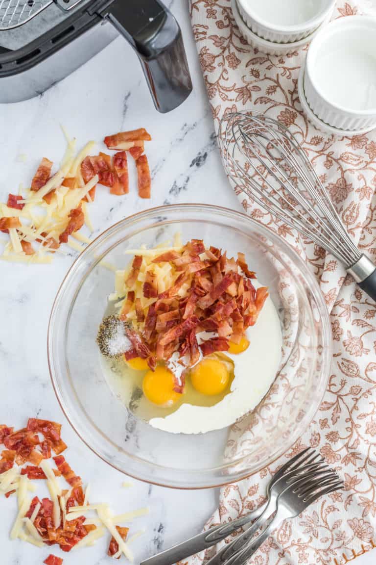Air Fryer Bacon & Gruyere Egg Frittata Cups Fork To Spoon