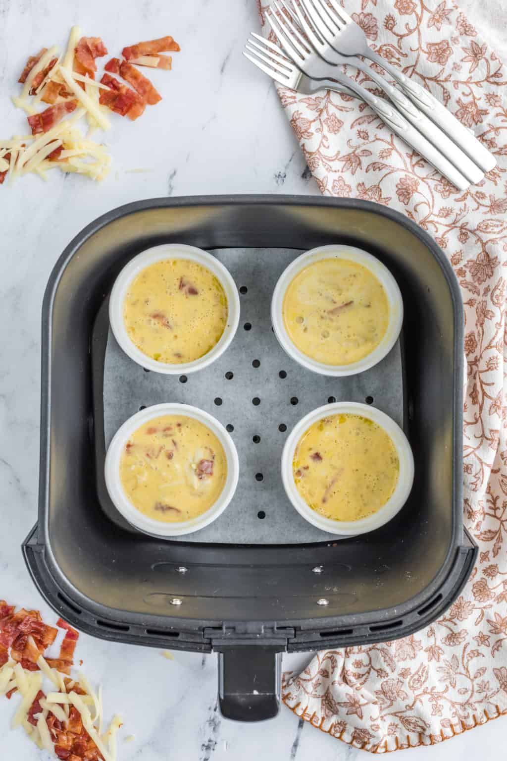 Air Fryer Bacon & Gruyere Egg Frittata Cups Fork To Spoon