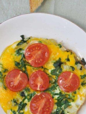 Air Fryer Spinach and Tomato Frittata
