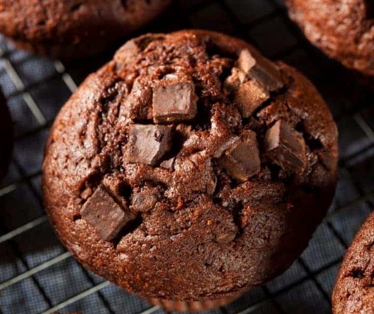 Air Fryer Double Chocolate Chip Muffins Fork To Spoon