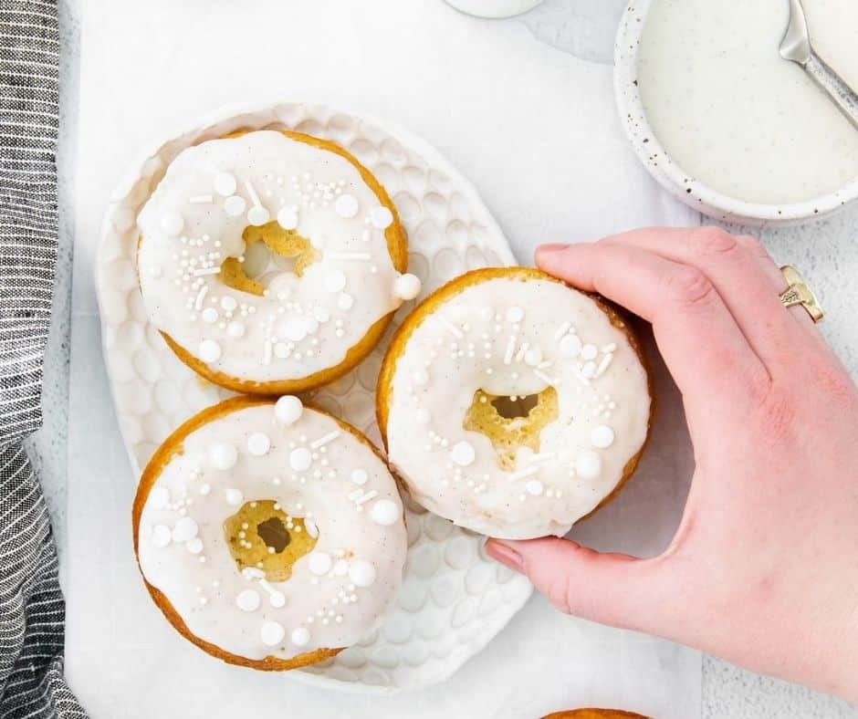 Air Fryer Baked Vanilla Donuts