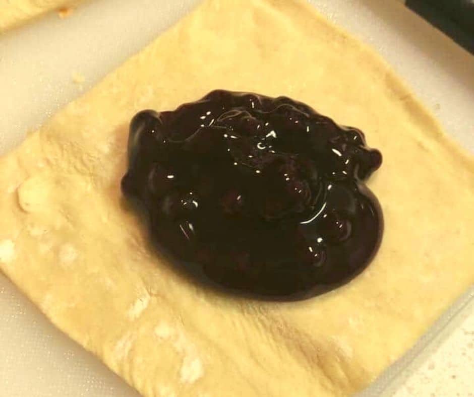 Blackberry Filing in Center of Puff Pastry Dough