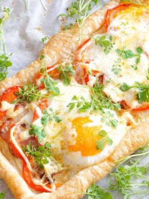 Air Fryer Bacon and Egg Crescent Squares