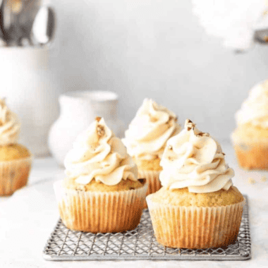 Air Fryer Maple Pecan Cupcakes