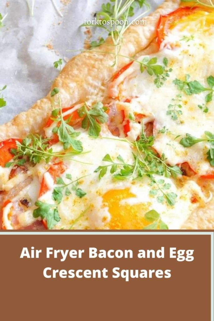 Air Fryer Bacon and Egg Crescent Squares