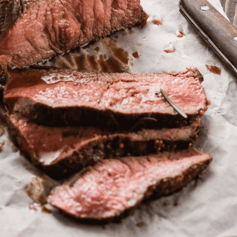 Air Fryer Roast Beef with a juicy, tender interior and a golden, crispy exterior, perfect for a quick, delicious meal.