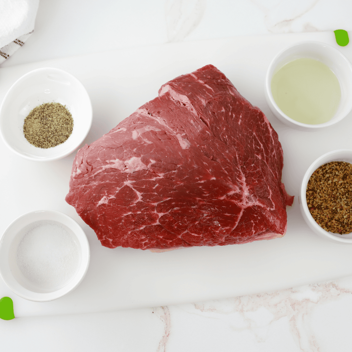 Ingredients needed for making the perfect Air Fryer Roast Beef with this easy recipe!