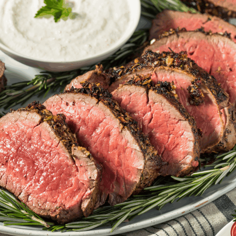 Air Fryer Roast Beef with a golden, crispy crust and tender, juicy inside, making for a delicious and easy dinner option.
