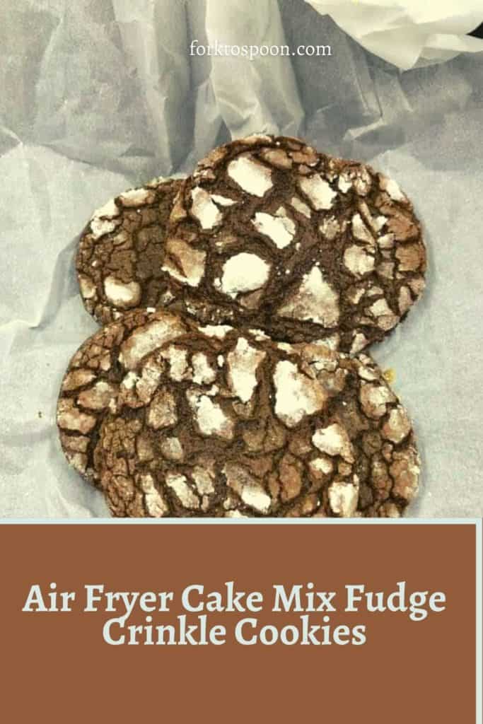 Air Fryer Cake Mix Fudge Crinkle Cookies