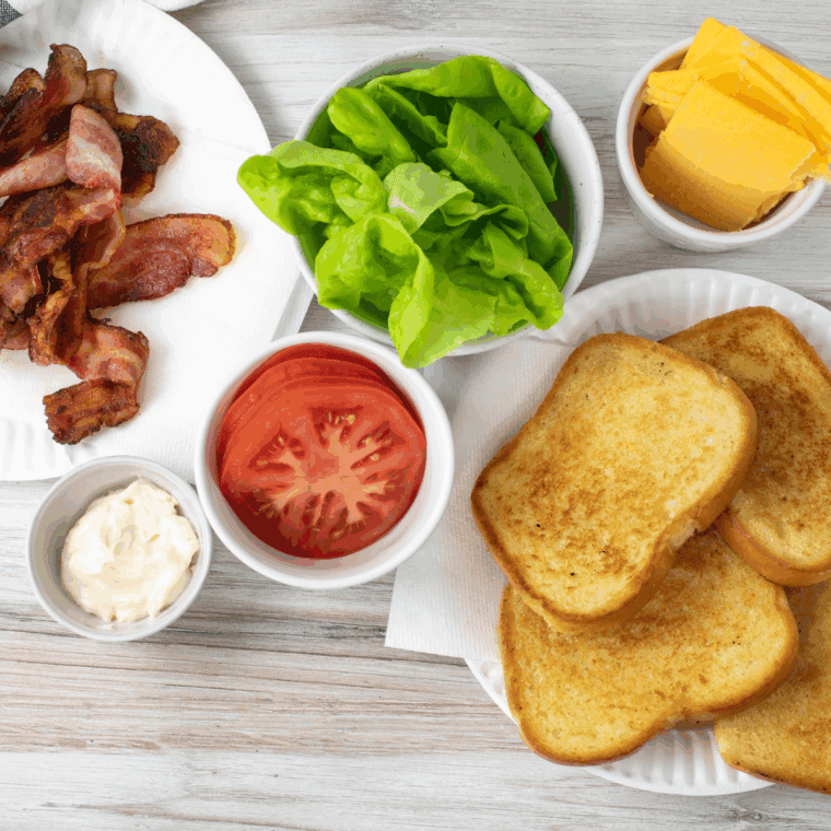 Arby’s Brown Sugar Bacon BLT Ingredients on kitchen table.