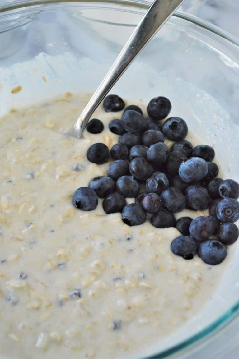 Air Fryer Banana Blueberry Oat Muffins Fork To Spoon