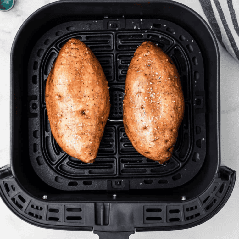 "Air fry sweet potatoes at 400°F for 25-30 minutes until fork-tender."