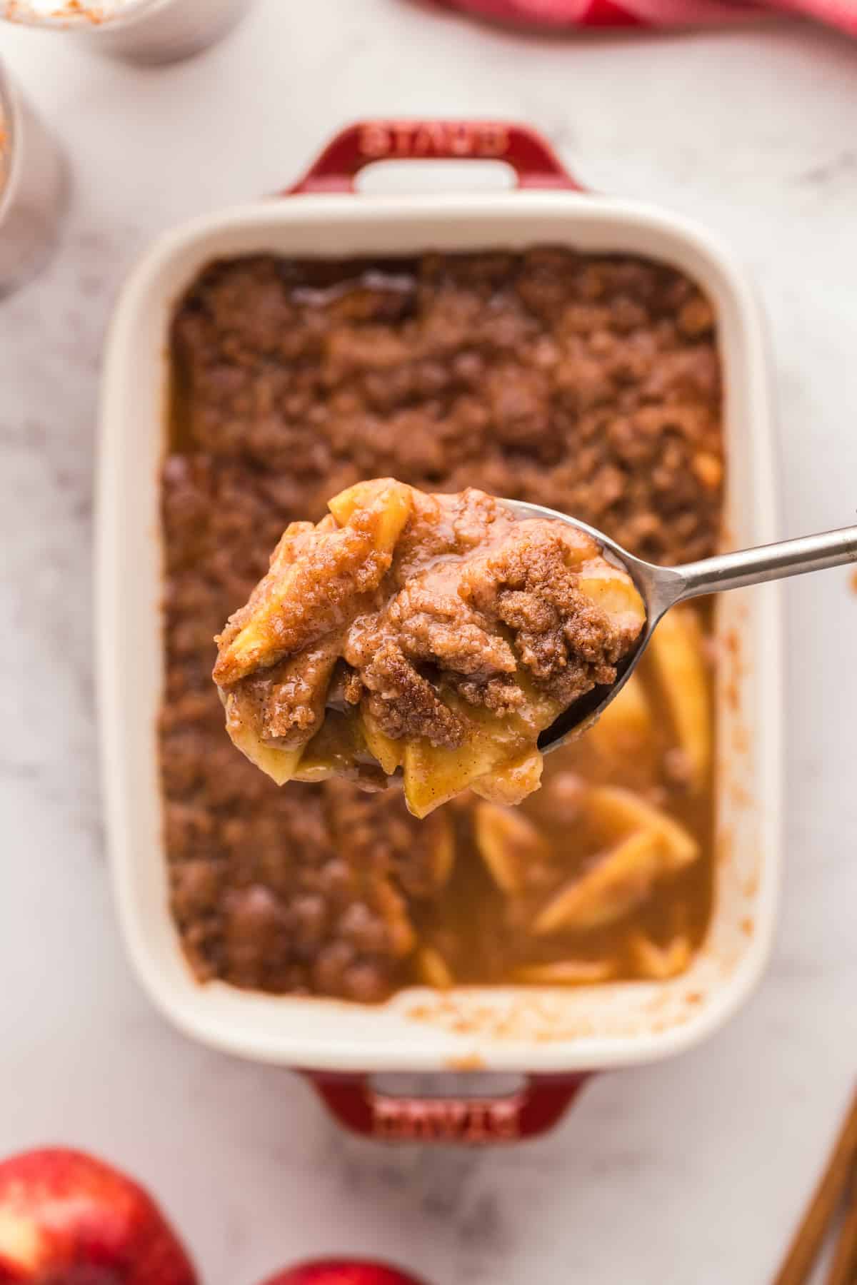 Air Fryer Amaretto Apple Crumble Fork To Spoon