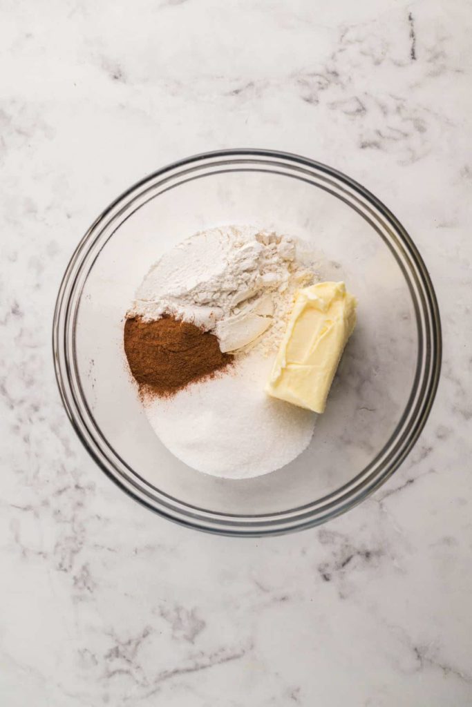 Air Fryer Amaretto Apple Crumble Crumb Topping in  Bowl