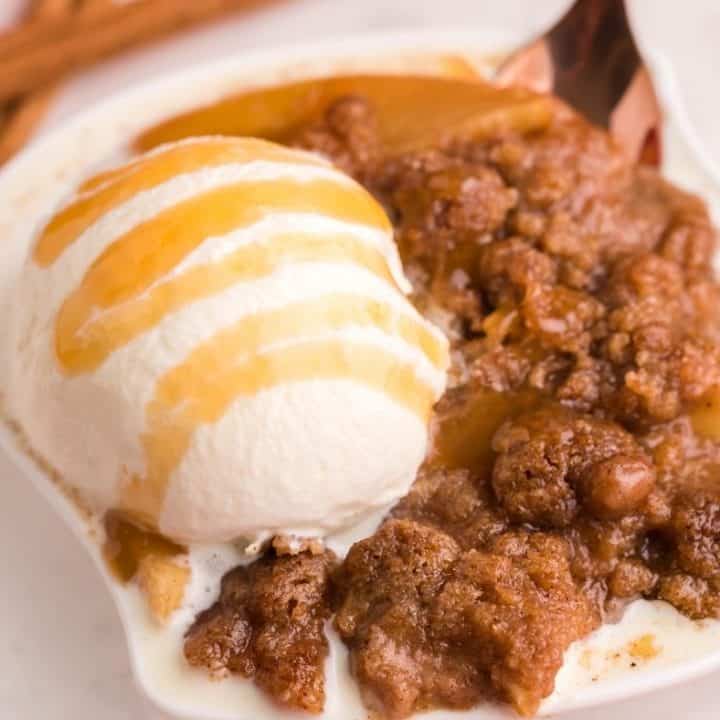 Air Fryer Amaretto Apple Crumble Fork To Spoon