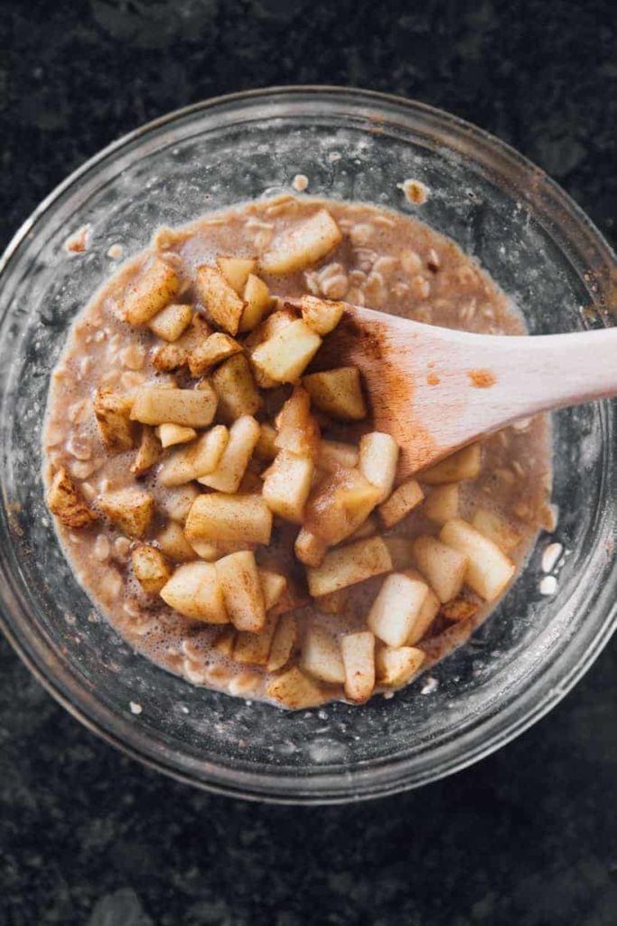 Air Fryer Apple Pie Baked Oatmeal Topping in Bowl