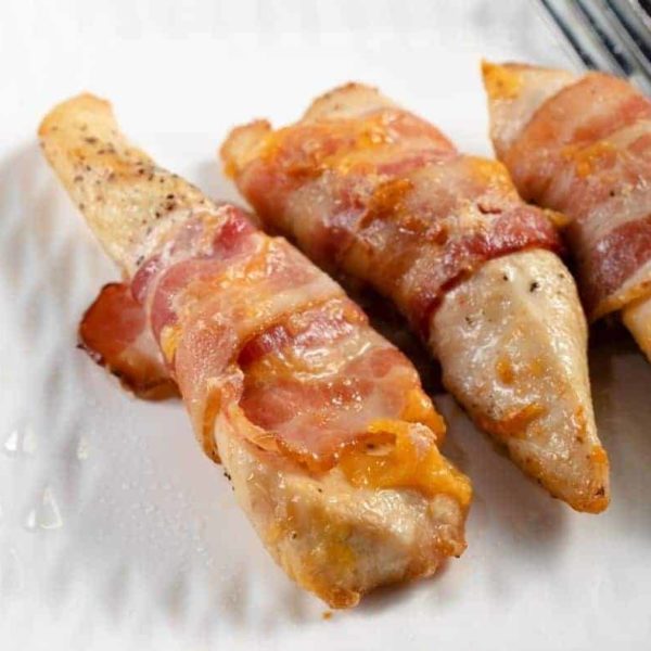 Air Fryer Cheesy Bacon Wrapped Chicken Fork To Spoon