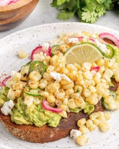 Air Fryer Elote Avocado Toast