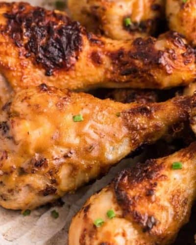 Air Fryer Peanut Butter Chicken Legs with Spicy Jelly Aioli