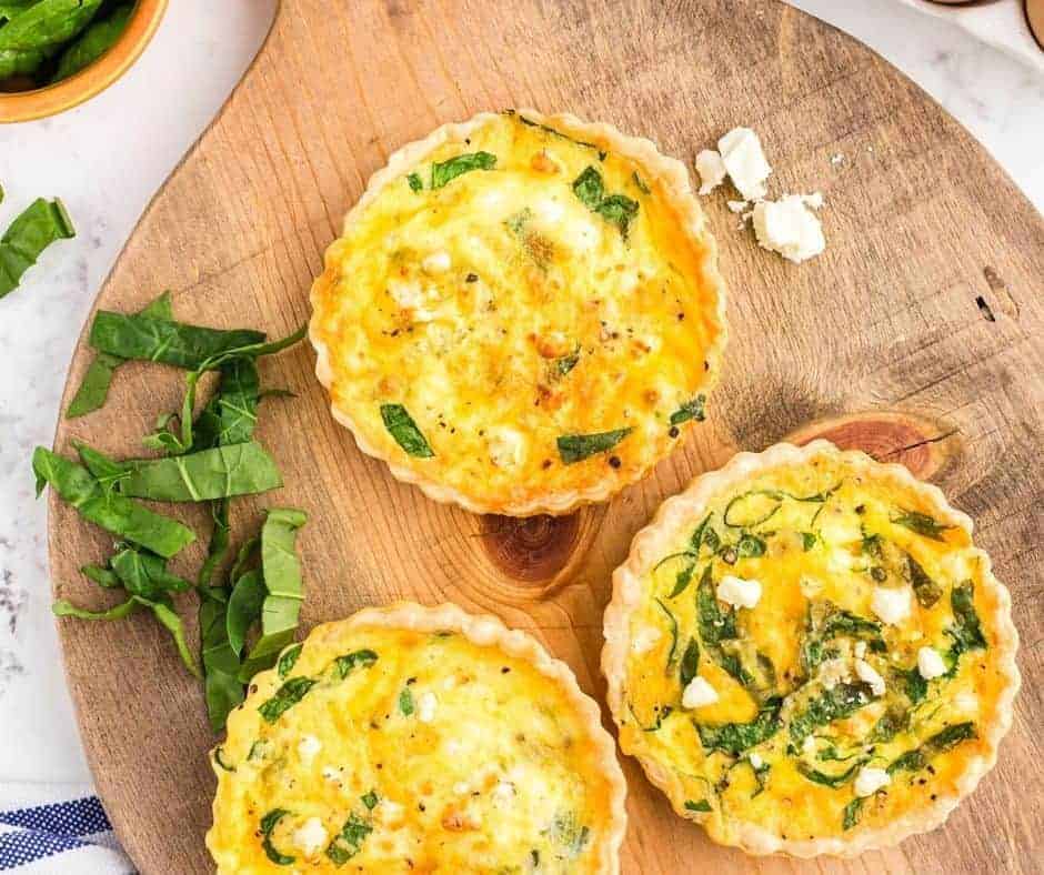 Air Fryer Spinach Feta Quiche