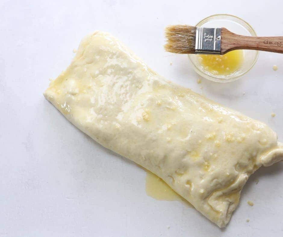 Brush Dough with Melted butter