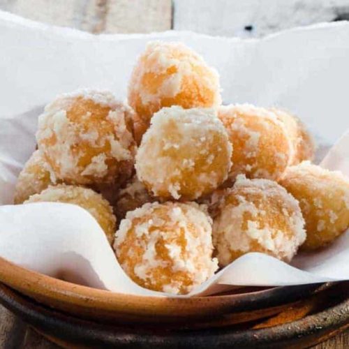 Air Fryer Zeppole Fried Dough Balls (From Pizza Dough) Fork To Spoon