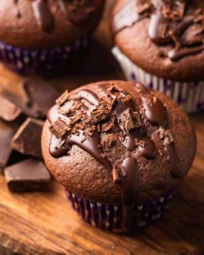 Air Fryer Double Chocolate Muffins