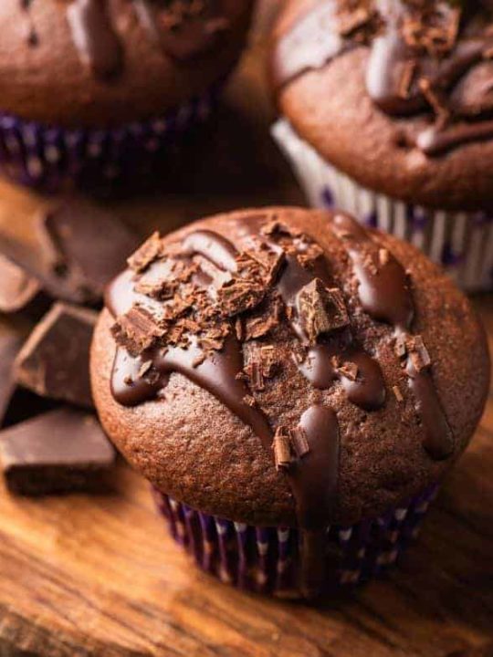 Air Fryer Light & Fluffy Homemade Chocolate Muffins Fork To Spoon