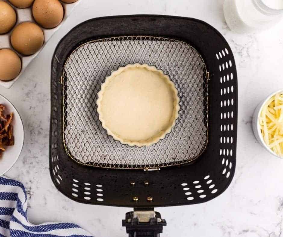 Pie Crust in Tart Pan in Air Fryer Basket