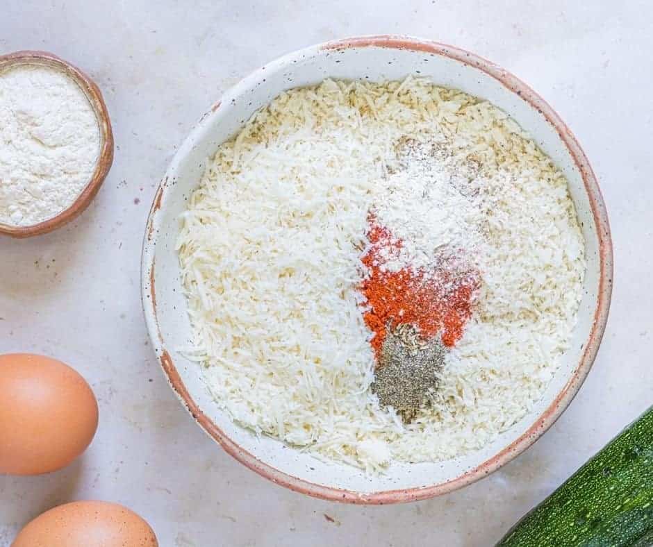Parmesan Cheese and Spices in Bowl