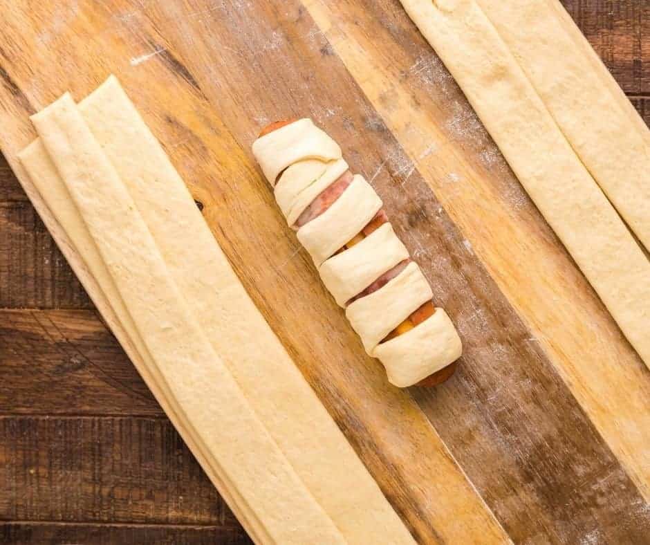 Wrap Hot Dog and Cheese with Crescent Dough