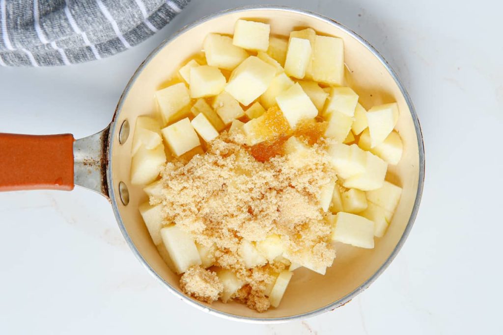 Air Fryer Apple Cheddar Hand Pie Filling in Saucepan