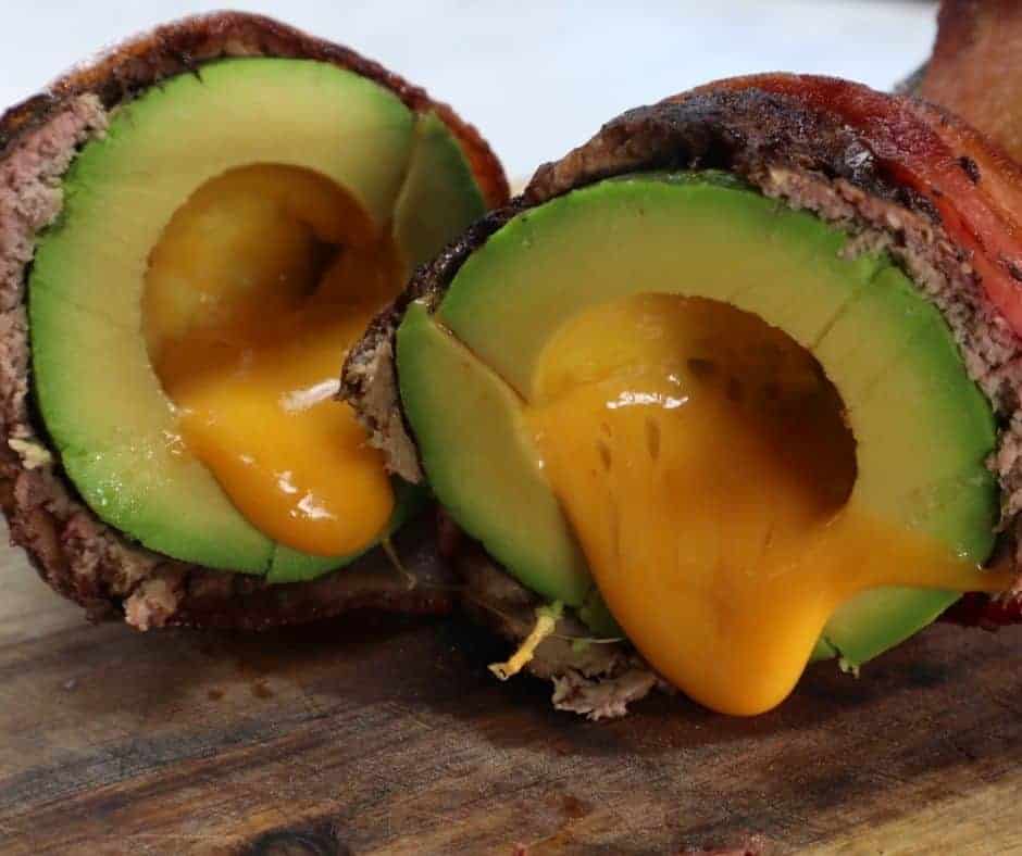 Air Fryer Keto Bacon-Wrapped Avocado Burger Bombs