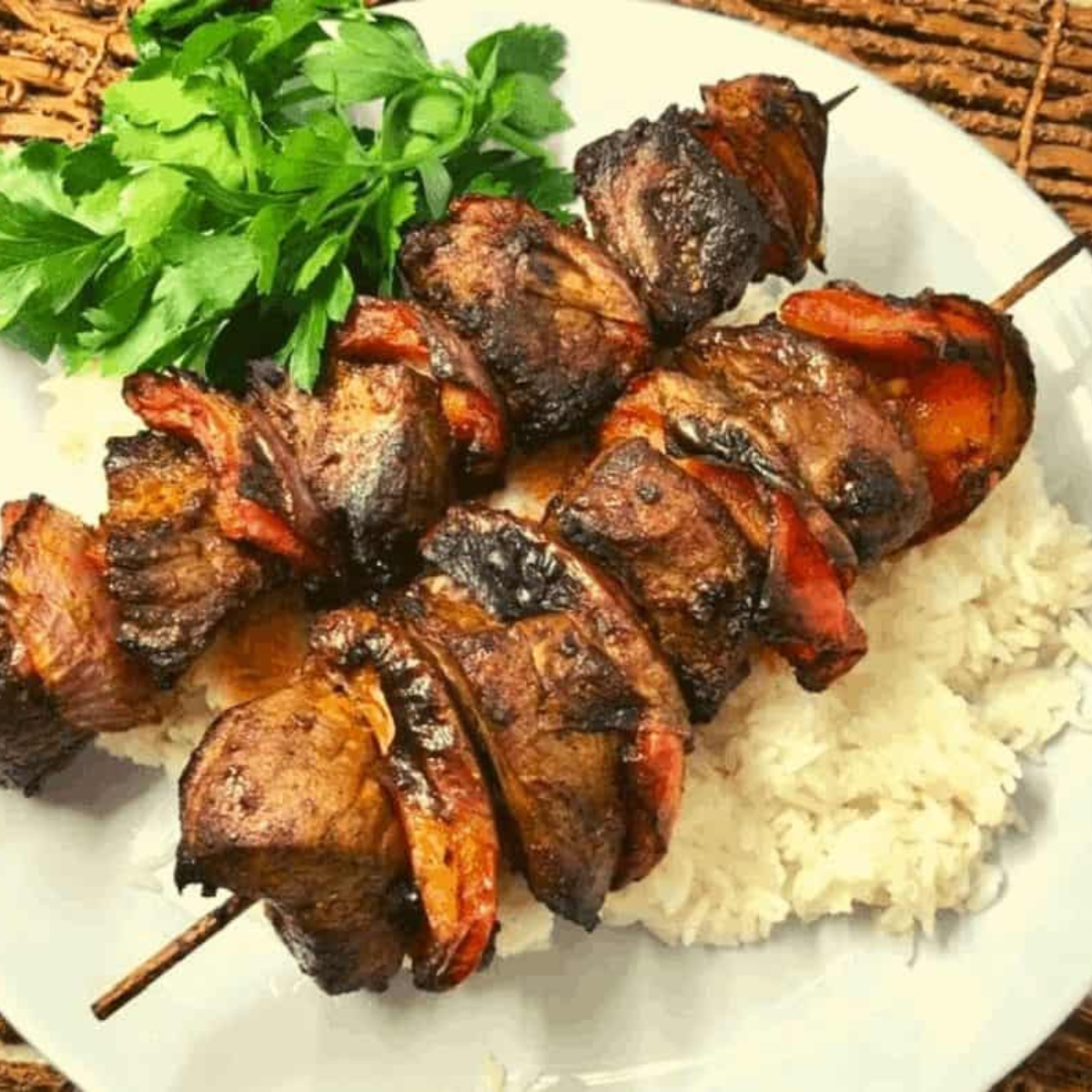 Air Fryer Black Pepper Steak Kabob